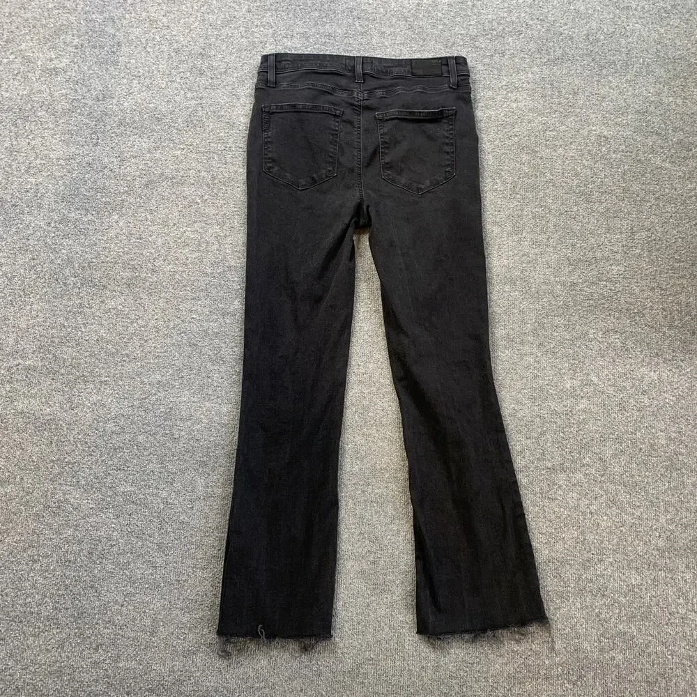 Paige Jeans Womens 30 Faded Black Claudine Ankle Raw Hem High Rise Skinny Ankle